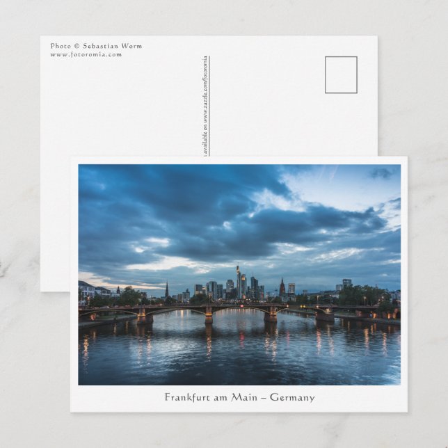 Frankfurt Tyskland Vykort (Fram/baksida)