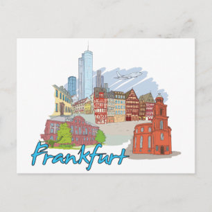 Frankfurt Tyskland Vykort