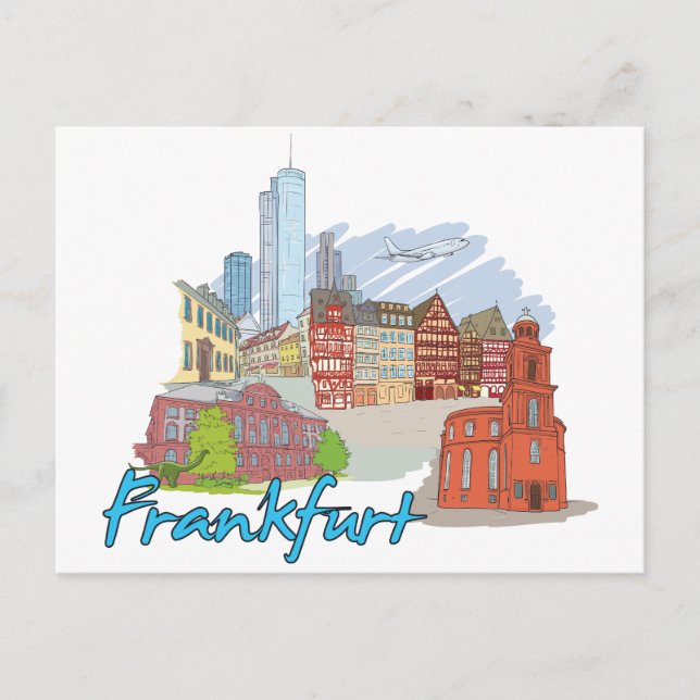 Frankfurt Tyskland Vykort (Framsida)