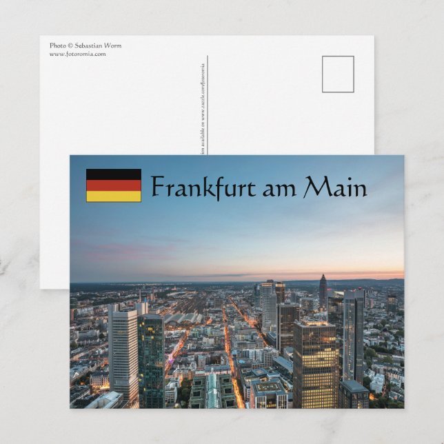 Frankfurt Tyskland Vykort (Fram/baksida)