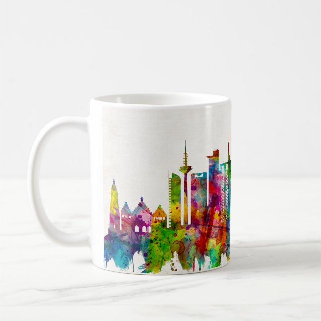 Frankfurt Tysklandare Skyline Kaffemugg (Vänster)