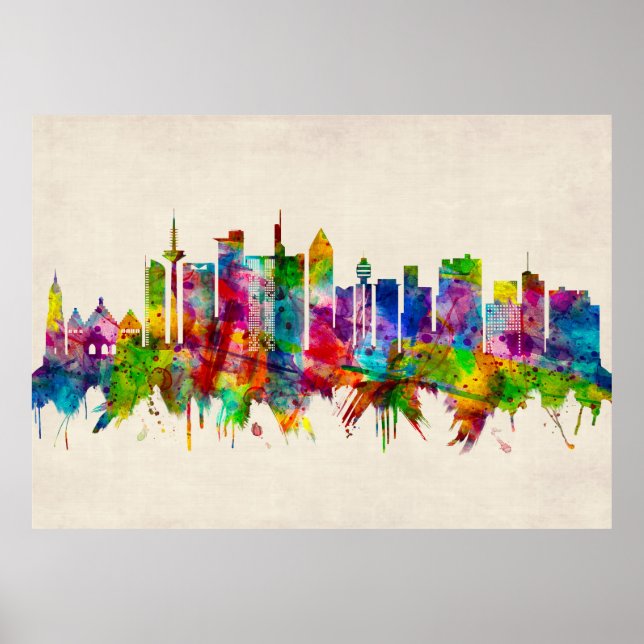 Frankfurt Tysklandare Skyline Poster (Framsidan)