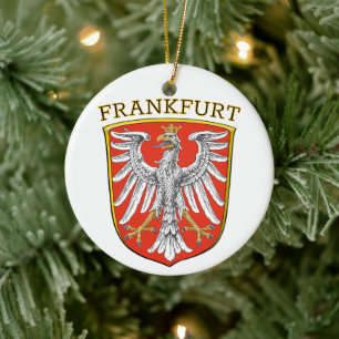 Frankfurts vapen - TYSKLAND Julgransprydnad Keramik