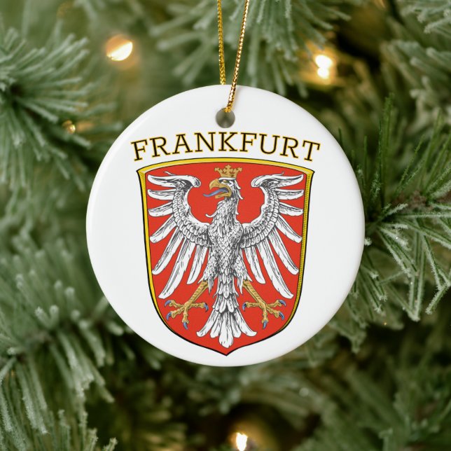 Frankfurts vapen - TYSKLAND Julgransprydnad Keramik (Träd)