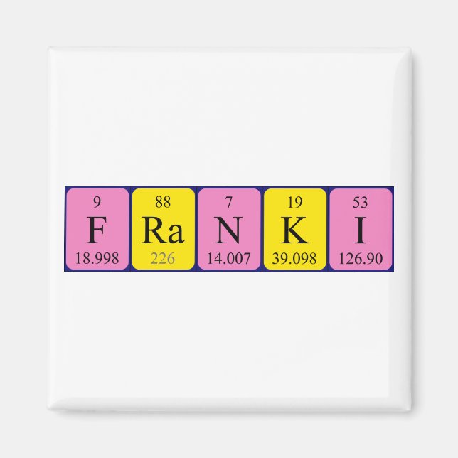 Franki Periodisk bord namn magnet (Framsidan)