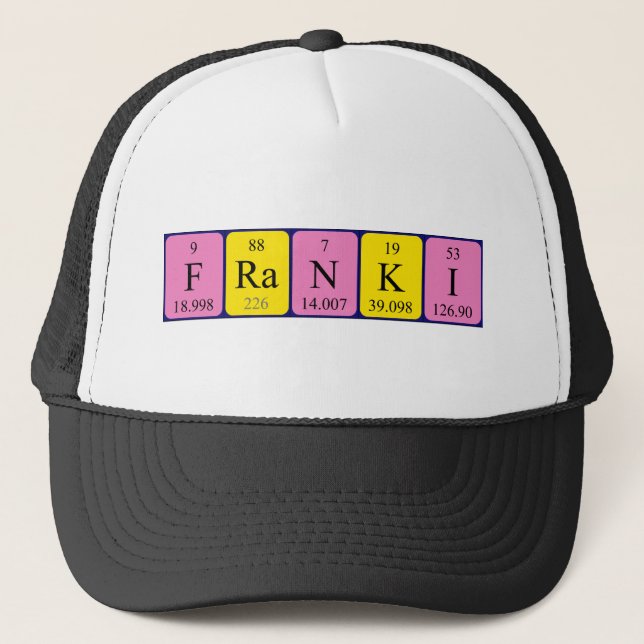 Franki periodiskt bord namn hat keps (Framsida)