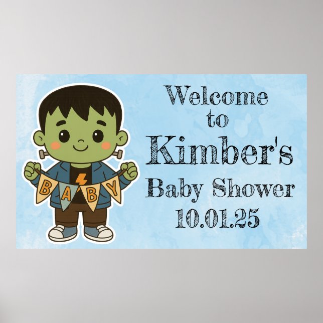 Frankie’s Baby Shower Welcome Sign – Cute Sign Poster (Framsidan)
