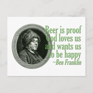 Franklin Beer Quote Vykort