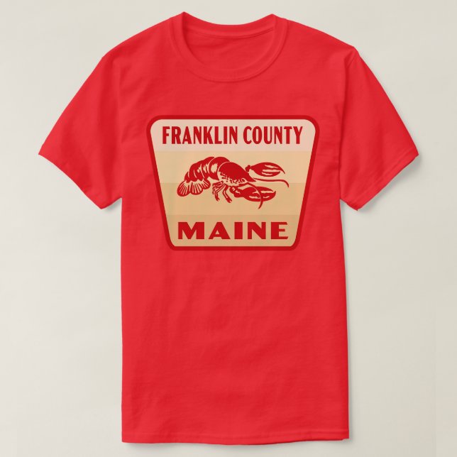Franklin County Maine Retro Badge Tan T Shirt (Design framsida)