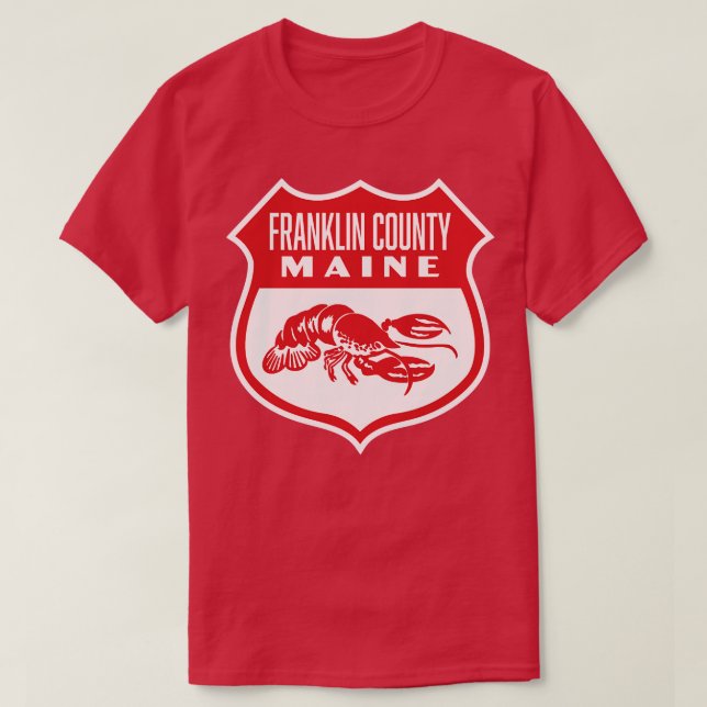Franklin County Maine Retro Shield Red T Shirt (Design framsida)