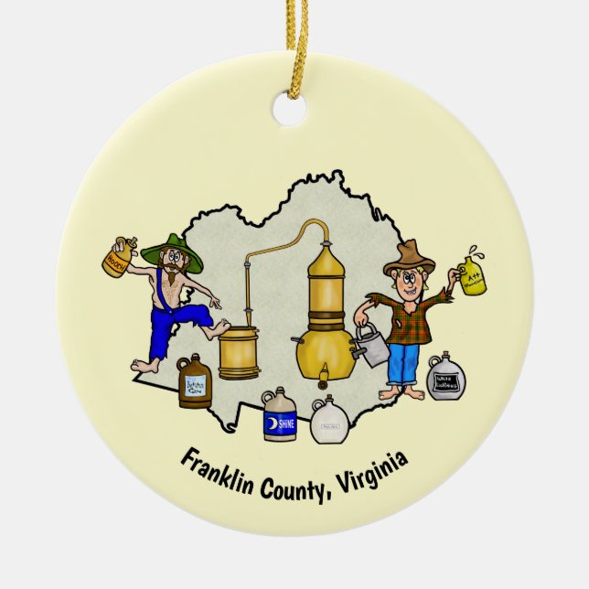 Franklin County, VA Moonshine Huvudstad Ornament (Framsidan)