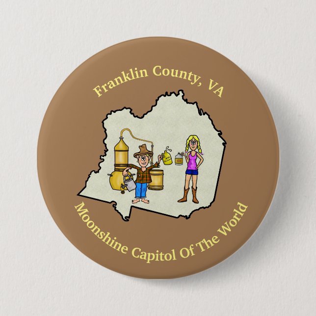 Franklin County, Virginia Moonshine Button Knapp (Framsida)