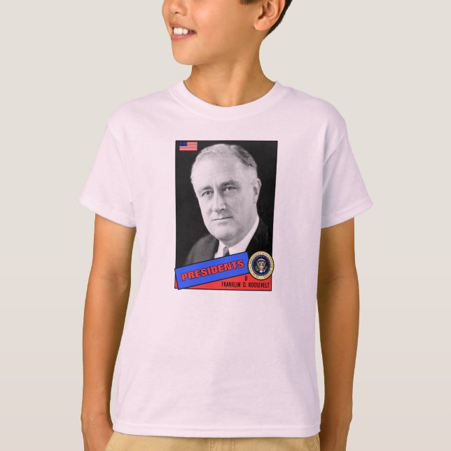 Franklin D. Roosevelt Basebollkort Tee Shirt (Framsida)