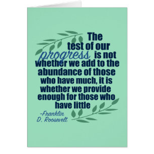 Franklin D. Roosevelt Inspirational Quote Card Hälsningskort