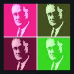 Franklin D. Roosevelt Pop Art Poster<br><div class="desc">FDR-konturdesign</div>