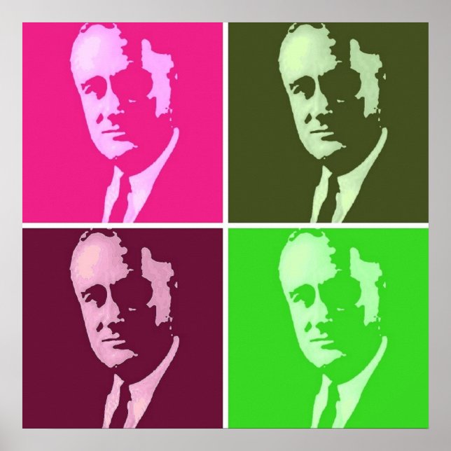 Franklin D. Roosevelt Pop Art Poster (Framsidan)