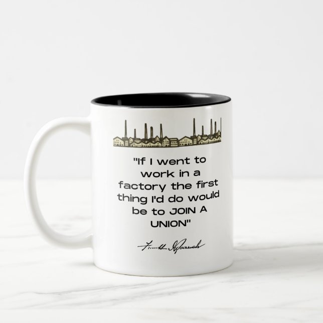 Franklin D. Roosevelt Quote Two-Tone Coffee Mugg (Vänster)