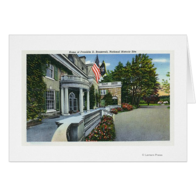 Franklin D Roosevelts hus Hälsningskort (Framsidan Horizontal)
