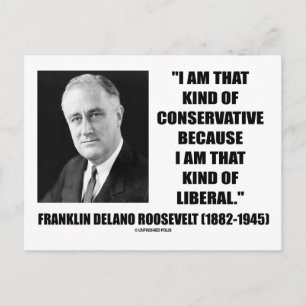 Franklin Delano Roosevelt Konservativ Liberal Vykort