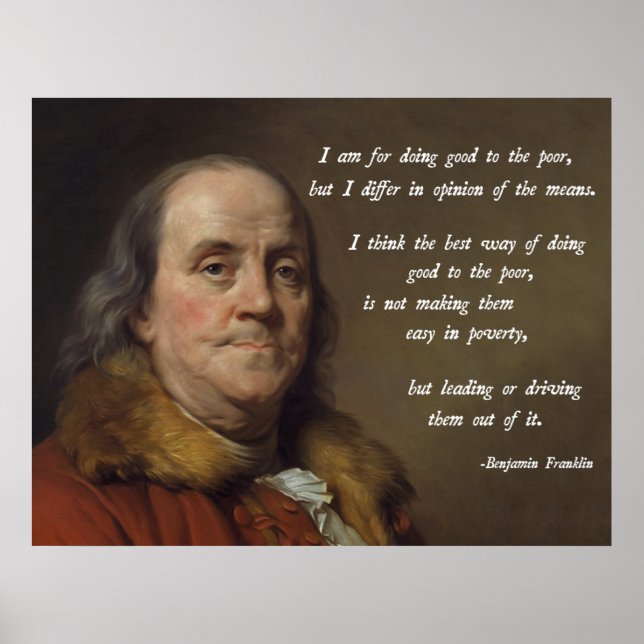 Franklin Fattigdom Quote Poster (Framsidan)