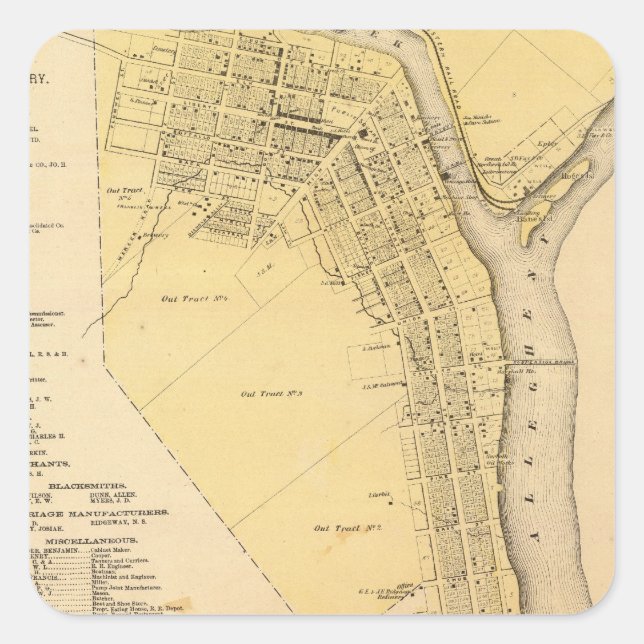 Franklin Fyrkantigt Klistermärke (Framsida)