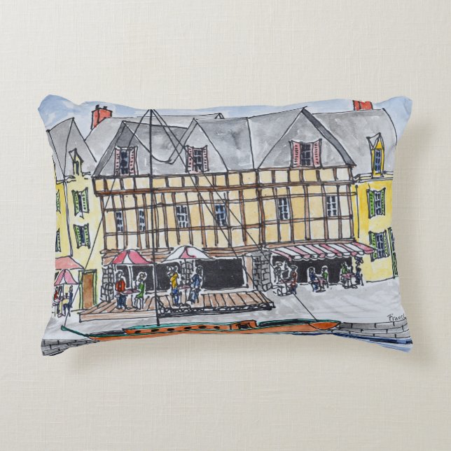 Franklin-kajen, Saint-Goustan | Auray, Bretagne Prydnadskudde (Framsidan)