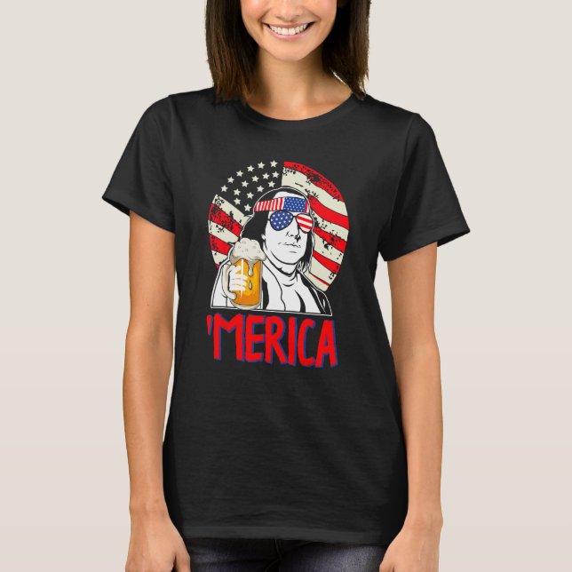 Franklin Merica 4:e juli Merica Manar Boys Ameri T Shirt (Framsida)