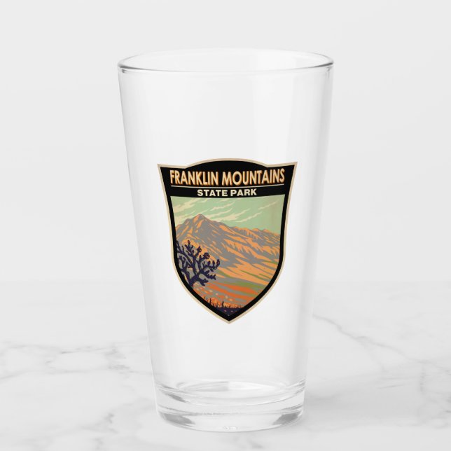 Franklin Mountains State Park Texas Vintage Glaskopp (Framsida)