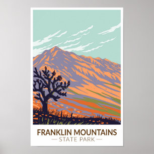 Franklin Mountains State Park Texas Vintage Poster