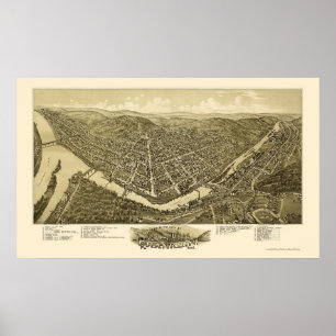 Franklin, PA Panoramic Karta - 1901 Poster