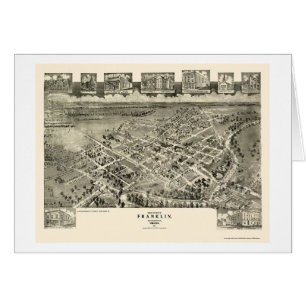 Franklin panorama- karta för VA - 1907 Hälsningskort