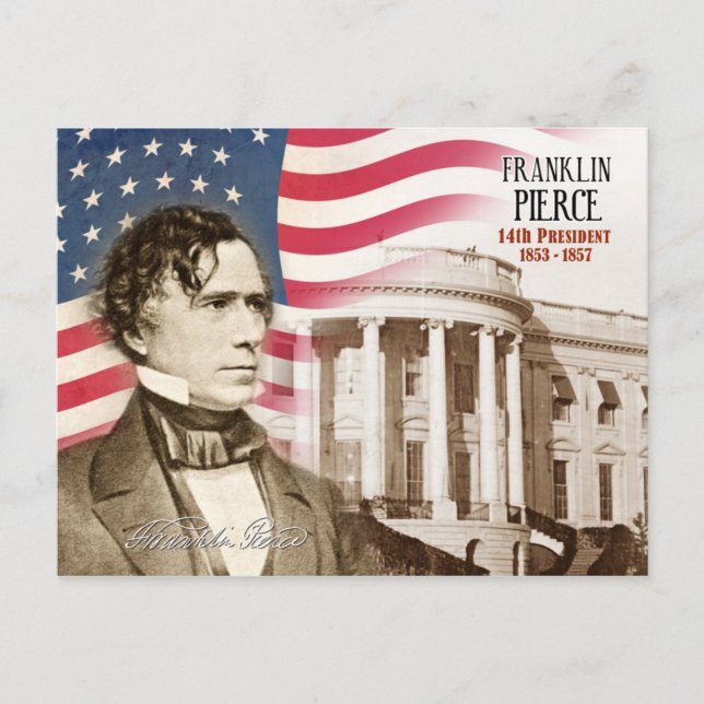 Franklin Pierce - 14:e presidenten i USA. Vykort (Framsida)