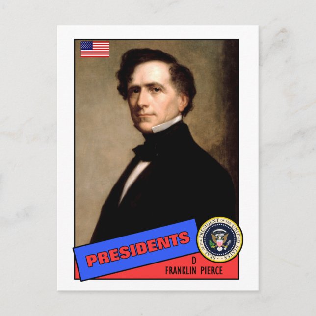 Franklin Pierce Basebollkort Vykort (Framsida)
