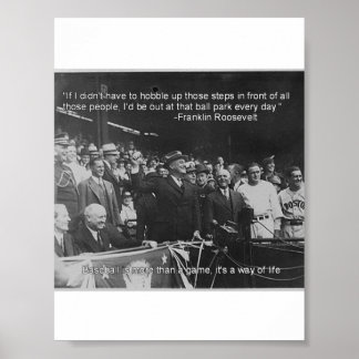 Franklin Roosevelt baseball poster