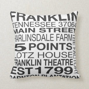 Franklin Tennessee dekorativ kudde