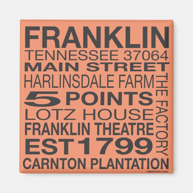 Franklin Tennessee Magnet (Framsidan)