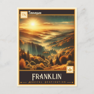 Franklin, Tennessee VINTAGE Vykort