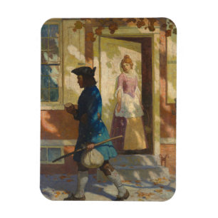Franklins ankomst i Philadelphia av N. C. Wyeth Magnet