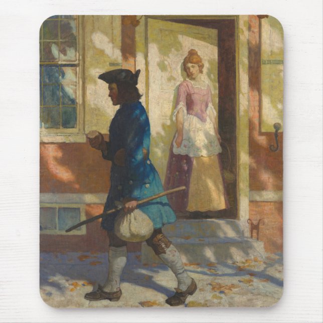 Franklins ankomst i Philadelphia av N. C. Wyeth Musmatta (Framsidan)