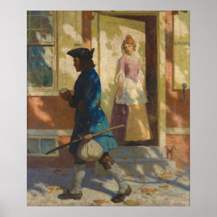 Franklins ankomst i Philadelphia av N. C. Wyeth Poster