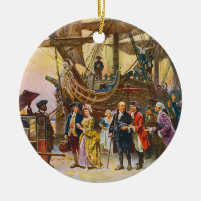 Franklins retur till Philadelphia av Jean Ferris Julgransprydnad Keramik (Framsidan)