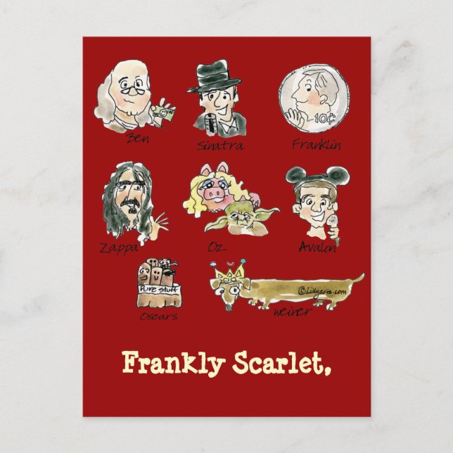 Frankly Scarlet Tecknad Funny Postcards Vykort (Framsida)