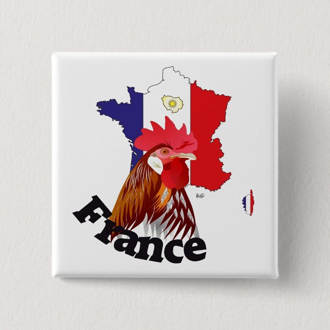 Frankreich Frankrike Francia Button Knapp (Framsida)