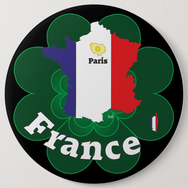 Frankreich Frankrike Francia Button Knapp (Framsida)