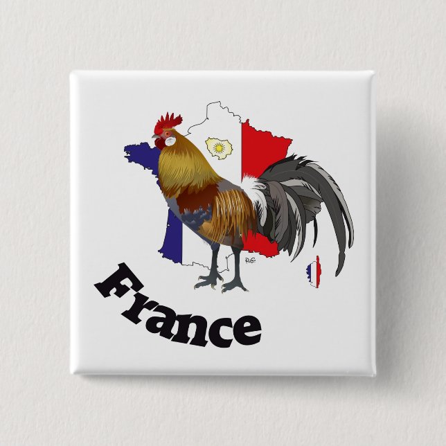 Frankreich Frankrike Francia Button Knapp (Framsida)