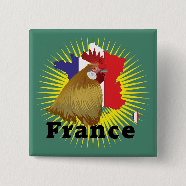 Frankreich Frankrike Francia Button Knapp (Framsida)