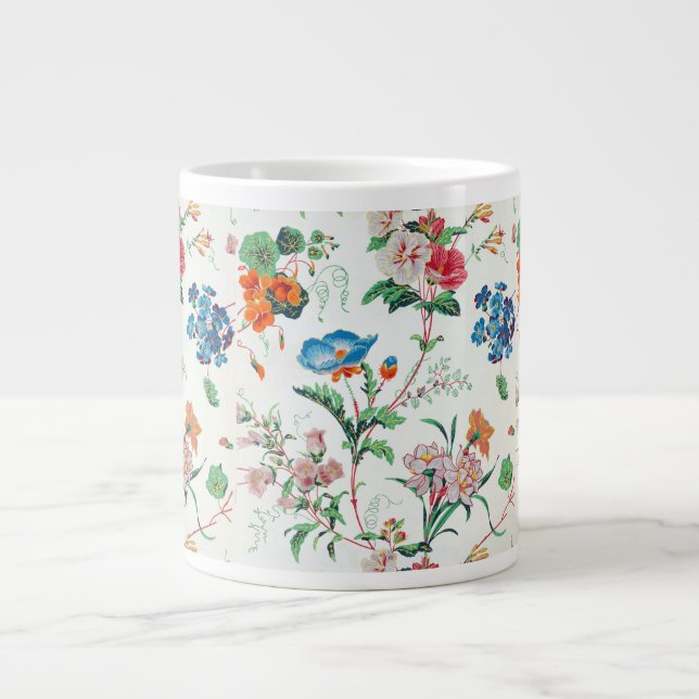 Frankrike 1830 Blommig Antik Tapet Jumbo Mugg (Framsidan)