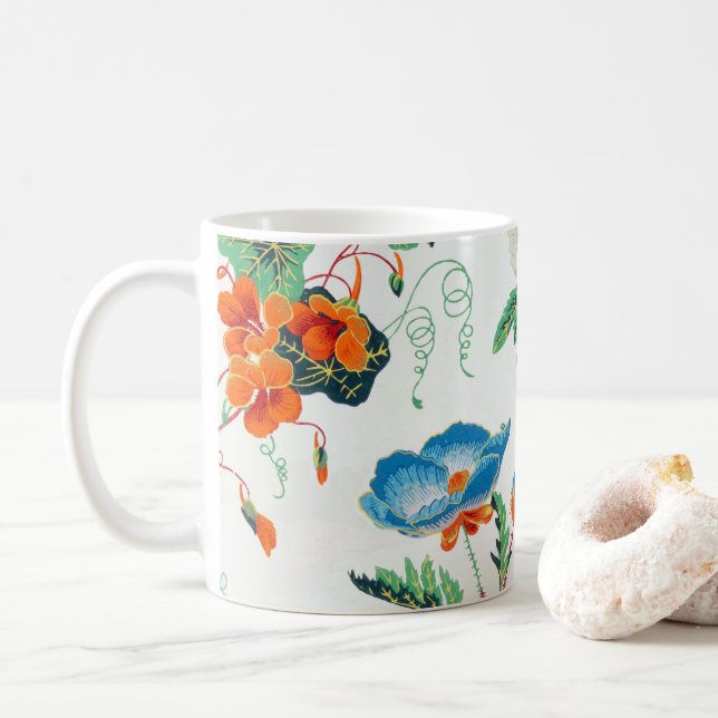 Frankrike 1830 Blommig Antik Tapet Kaffemugg (Med munk)
