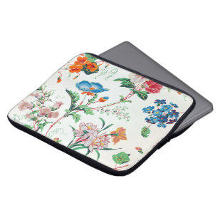 Frankrike 1830 Blommig Antik Tapet Laptop Fodral