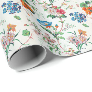 Frankrike 1830 Blommig Antik Tapet Presentpapper
